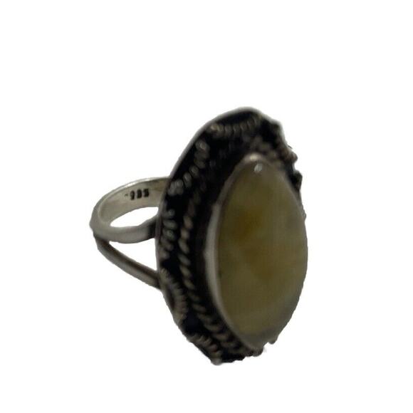 Vintage Southwestern Banded Agate Sterling Silver 925 Ring Size 8 - Picture 3 of 8
